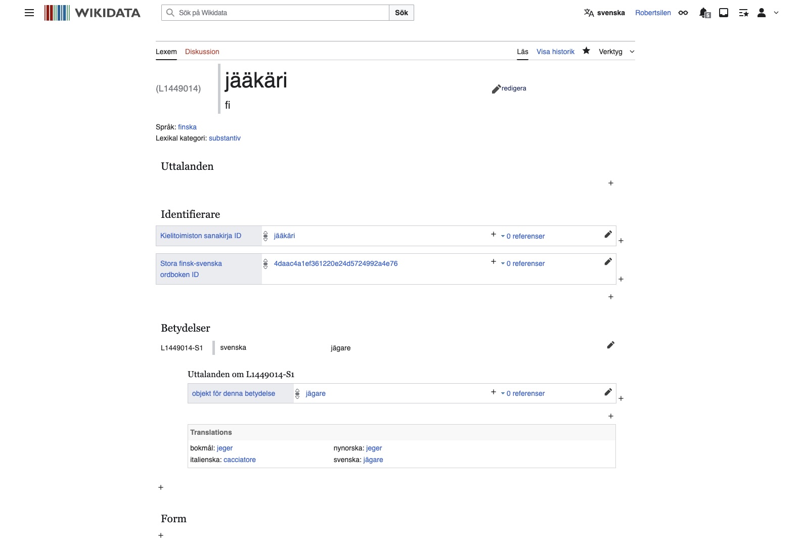 Jääkäri i Wikidata